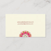 Farbenfrohe Blume Mandala Visitenkarte (Rückseite)