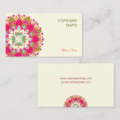 Farbenfrohe Blume Mandala Visitenkarte (Vorne/Hinten)