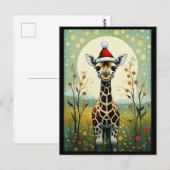 Farbenfrohe Blume Meadow Giraffe Weihnachten Postkarte (Vorne/Hinten)