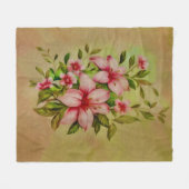 Farbenfrohe Blume mit Akryllischem Hintergrund Fleecedecke (Vorderseite (Horizontal))