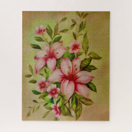 Farbenfrohe Blume mit Akryllischem Hintergrund Puzzle