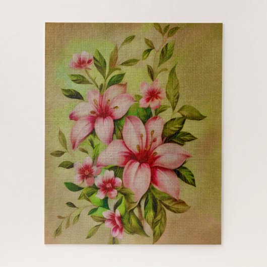 Farbenfrohe Blume mit Akryllischem Hintergrund Puzzle (Vertikal)