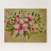 Farbenfrohe Blume mit Akryllischem Hintergrund Puzzle (Horizontal)