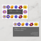 Farbenfrohe Blume mit elegantem Blumengeschäft Visitenkarte (Vorne/Hinten)