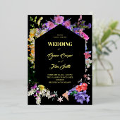 farbenfrohe Blume mit geometrischer Form Folieneinladung (Stehend vorne)