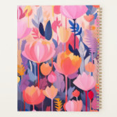 farbenfrohe Blume mit individuellem Namen Planer (Rückseite)