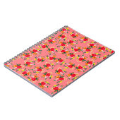 Farbenfrohe Blume mit rosa Hintergrundkunst Notizblock (Linke Seite)