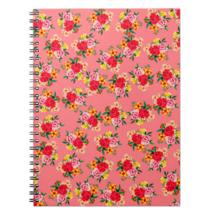 Farbenfrohe Blume mit rosa Hintergrundkunst Notizblock