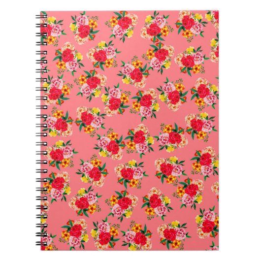 Farbenfrohe Blume mit rosa Hintergrundkunst Notizblock (Vorderseite)