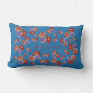 farbenfrohe Blume mit Rose und rote Rosen Lendenkissen