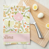 Farbenfrohe Blume mit Schmetterlingsnamen Geschirrtuch (Viertel Falte)