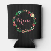 Farbenfrohe Blume mit schwarzem Hintergrund Dosenkühler (Rückseite)