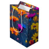 Farbenfrohe Blume Mittlere Geschenktüte (Rückseite Schrägansicht)