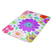 Farbenfrohe Blume Muster Badematte (Schrägansicht)