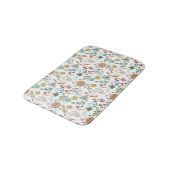 Farbenfrohe Blume Muster Badematte (Schrägansicht)