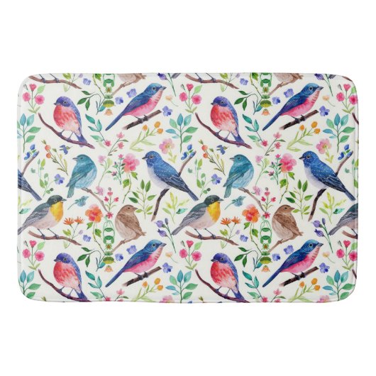 Farbenfrohe Blume Muster Badematte (Vorderseite)