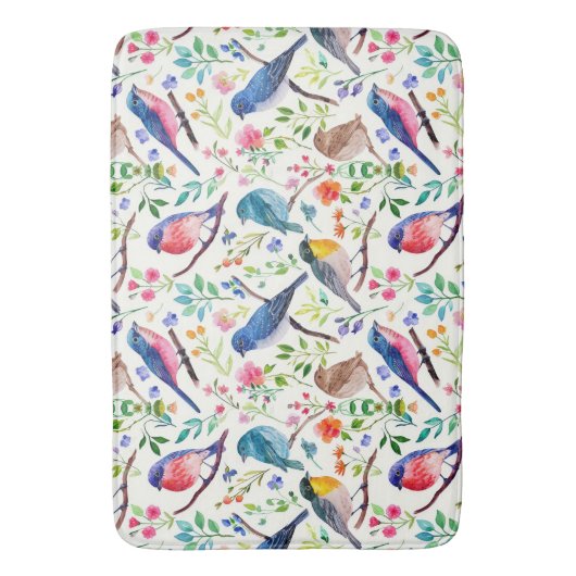 Farbenfrohe Blume Muster Badematte (Vorderseite Vertikal)