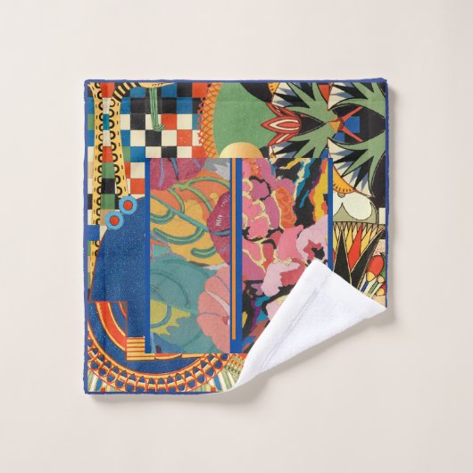 Farbenfrohe Blume Muster Badhandtuch Set (Waschlappen)