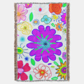 Farbenfrohe Blume Muster Decke (Vorderseite Vertikal)