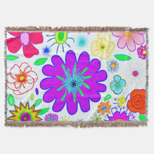 Farbenfrohe Blume Muster Decke