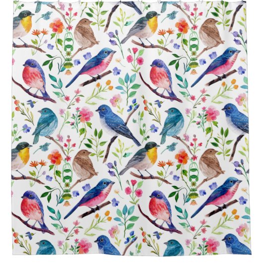 Farbenfrohe Blume Muster Duschvorhang (Vorderseite)