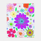 Farbenfrohe Blume Muster Fleecedecke (Vorderseite)