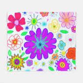 Farbenfrohe Blume Muster Fleecedecke (Vorderseite (Horizontal))