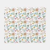 Farbenfrohe Blume Muster Fleecedecke (Vorderseite (Horizontal))