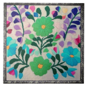 Farbenfrohe Blume Muster Fliese