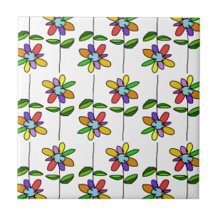Farbenfrohe Blume Muster Fliese