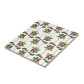 Farbenfrohe Blume Muster Fliese (Seite)
