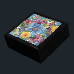 Farbenfrohe Blume Muster Geschenkbox<br><div class="desc">Moderne farbenfrohe Blume kollagen Aquarelle Handschrift Illustration. Blautöne,  gelb und violett.</div>