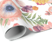 Farbenfrohe Blume Muster Geschenkpapier (Rolleneckpunkt)