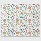 Farbenfrohe Blume Muster Geschenkpapier (Flach)