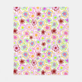 Farbenfrohe Blume Muster HandGezeichnet Sommer Flo Fleecedecke (Vorderseite)