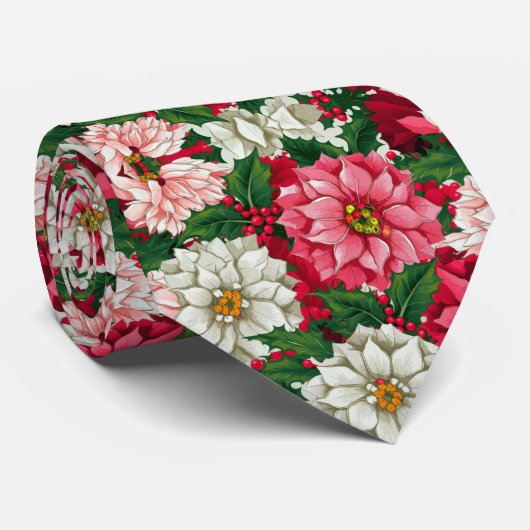 Farbenfrohe Blume Muster Krawatte (Gerollt)