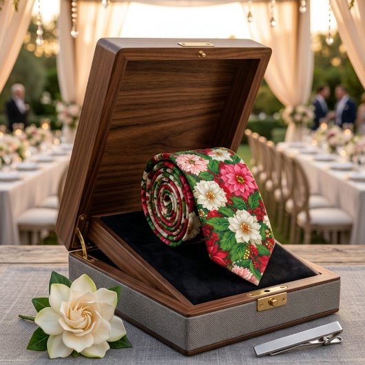 Farbenfrohe Blume Muster Krawatte