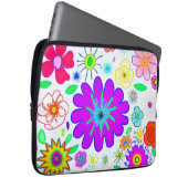 Farbenfrohe Blume Muster Laptopschutzhülle (Vorne Rechts)