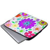 Farbenfrohe Blume Muster Laptopschutzhülle (Vorne Knopf)
