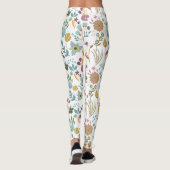 Farbenfrohe Blume Muster Leggings (Rückseite)