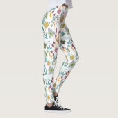 Farbenfrohe Blume Muster Leggings (Rechts)