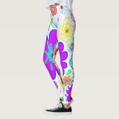 Farbenfrohe Blume Muster Leggings (Links)