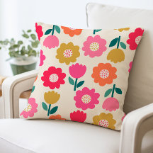 Farbenfrohe Blume Muster Pillow, dekorativ floral