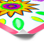 Farbenfrohe Blume Muster Poster (Ecke)