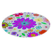Farbenfrohe Blume Muster Schneidebrett (Ecke)