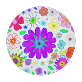 Farbenfrohe Blume Muster Schneidebrett (Vorderseite)
