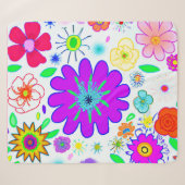 Farbenfrohe Blume Muster Sherpadecke (Vorderseite (Horizontal))