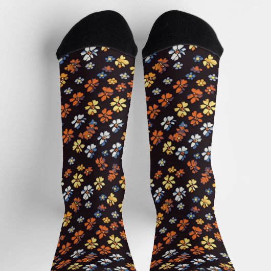 Farbenfrohe Blume Muster Socken (Oben)