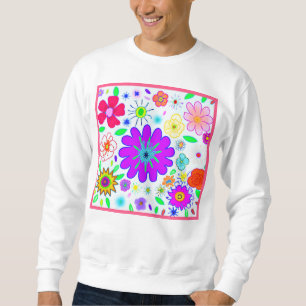 Farbenfrohe Blume Muster Sweatshirt