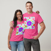 Farbenfrohe Blume Muster T-Shirt (Unisex)
